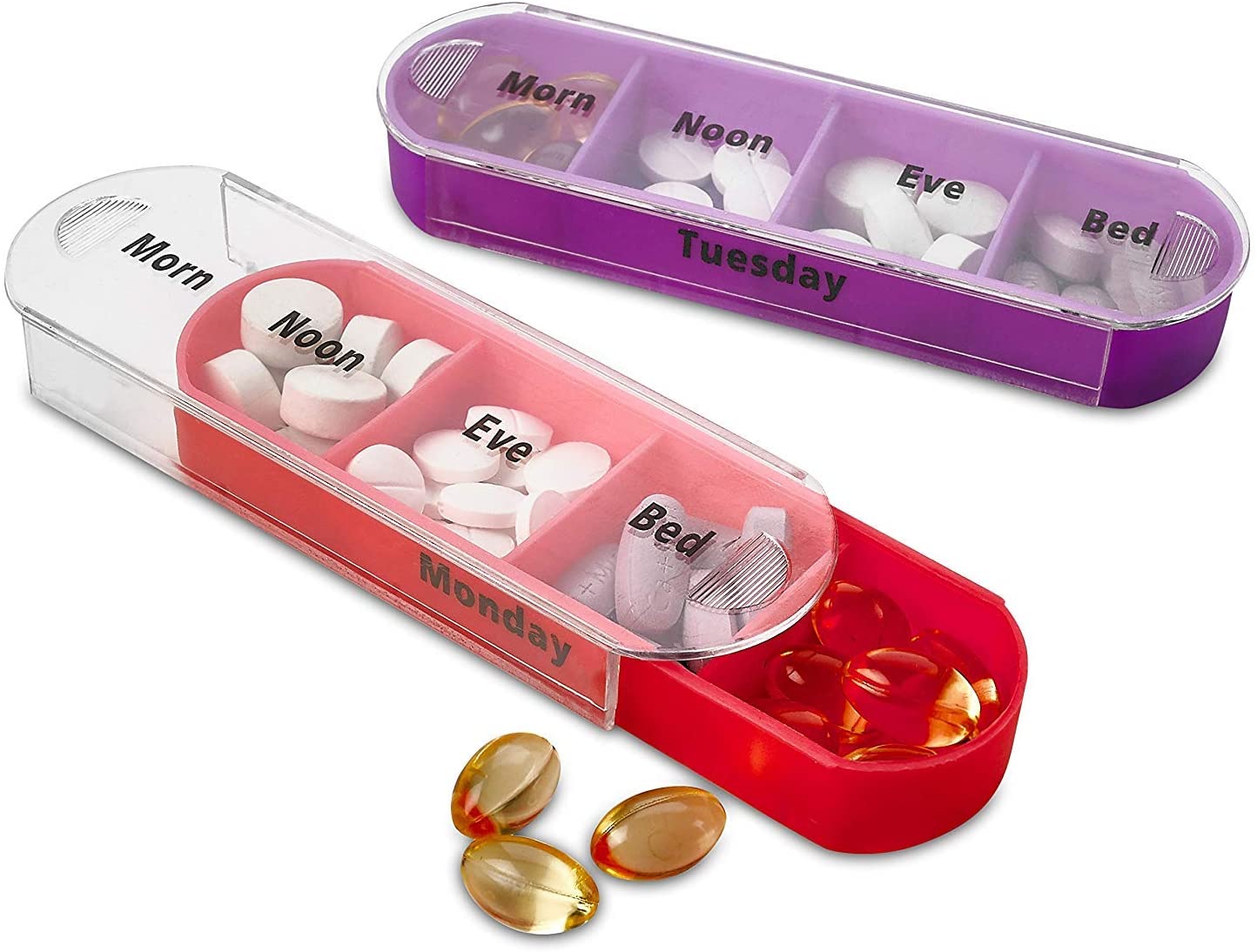 Dispenser di pillole settimanali con protezione promozionale con tagliapillole